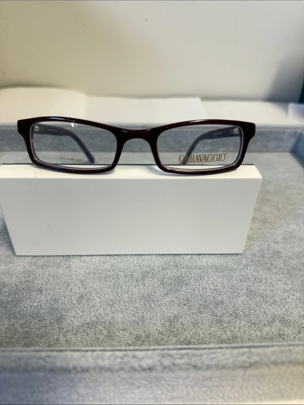 NWOT Caravaggio Rectangle Eyeglass Frames in Deep Purple/ Brown Eyesize 47